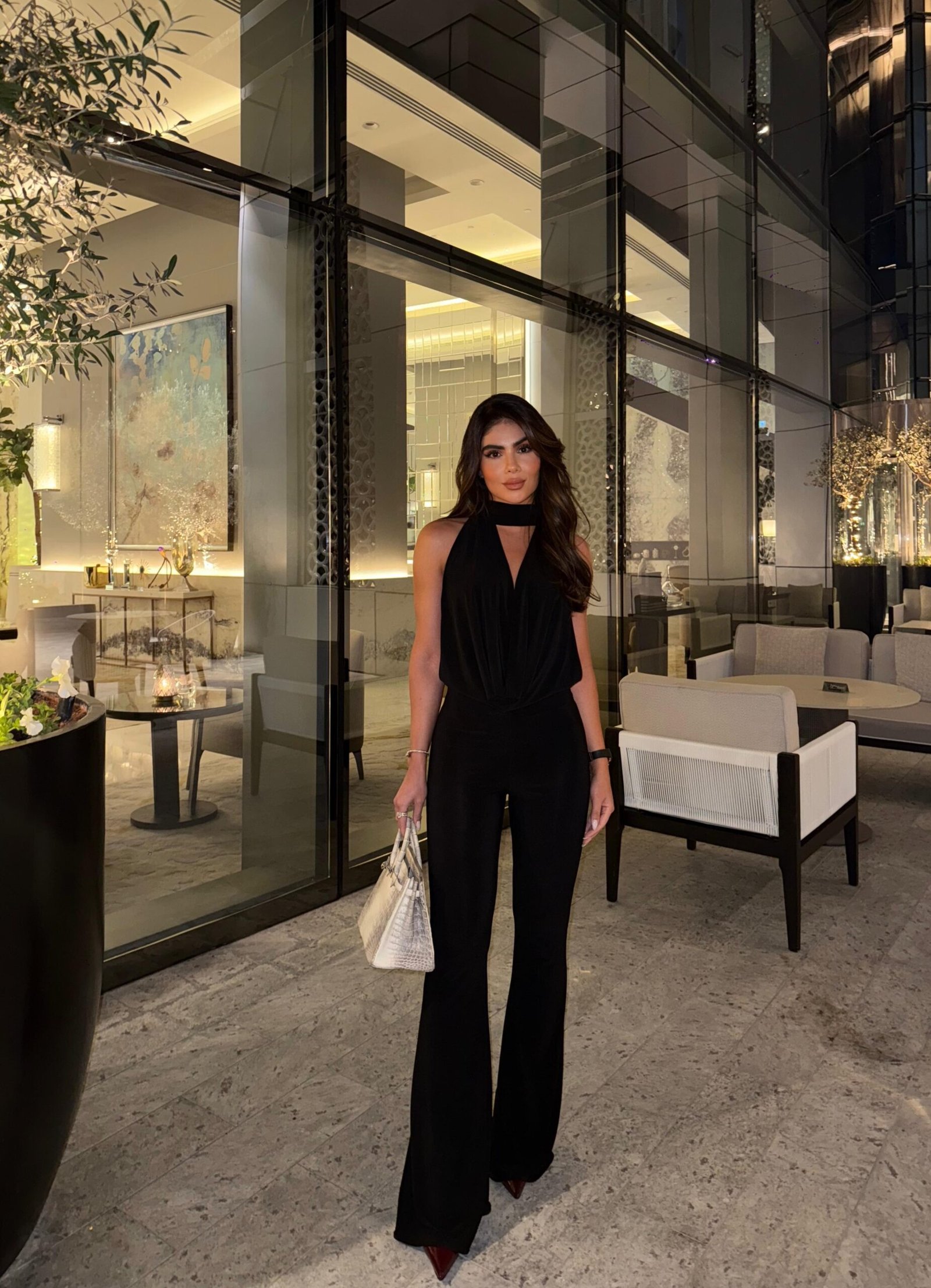 The Milano Embellished Square-Neck Jumpsuit